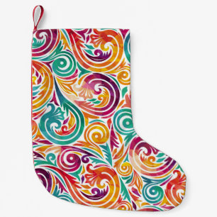 Abstracte kleurrijke achtergrond. illustratie kleine kerstsok