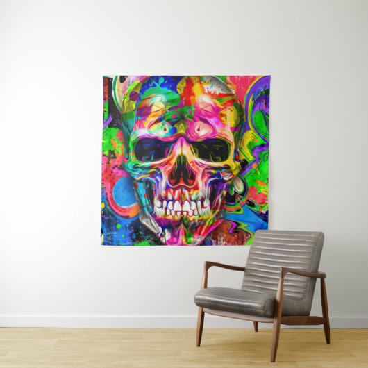 abstracte kleurrijke achtergrond met kleurrijke sc wandkleed (In situ)