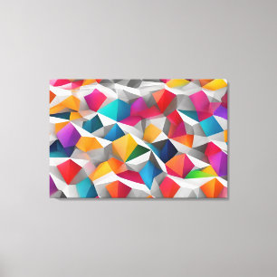 Abstracte kleurrijke achtergrondveelhoek canvas afdruk