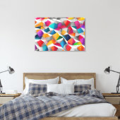 Abstracte kleurrijke achtergrondveelhoek canvas afdruk (Insitu (Slaapkamer))