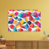 Abstracte kleurrijke achtergrondveelhoek canvas afdruk (Insitu (Woonkamer))
