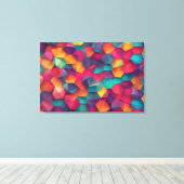 Abstracte kleurrijke achtergrondveelhoek canvas afdruk (Insitu (Houten vloer))