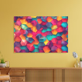 Abstracte kleurrijke achtergrondveelhoek canvas afdruk (Insitu (Woonkamer))