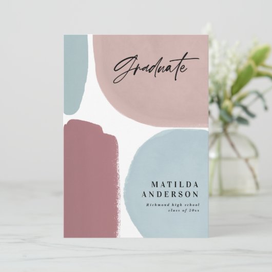 Abstracte kleurrijke afgedekte graduatie partij aankondiging (Staand voorkant)