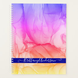 Abstracte Kleurrijke Alcohol Ink Art Business Planner