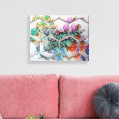 Abstracte kleurrijke alcoholinkt canvas afdruk (Insitu (Woonkamer))