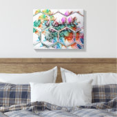 Abstracte kleurrijke alcoholinkt canvas afdruk (Insitu (Slaapkamer))