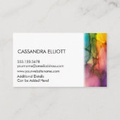 Abstracte, kleurrijke alcoholinkt Vloeibare kunst Visitekaartje (Achterkant)