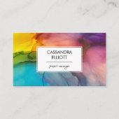 Abstracte, kleurrijke alcoholinkt Vloeibare kunst Visitekaartje (Voorkant)