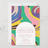Abstracte Kleurrijke Artsy Arch Bruiloft Kaart (Voorkant)