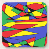 Abstracte kleurrijke bergingscoaster Multicolor Bier Onderzetter (Voorkant)