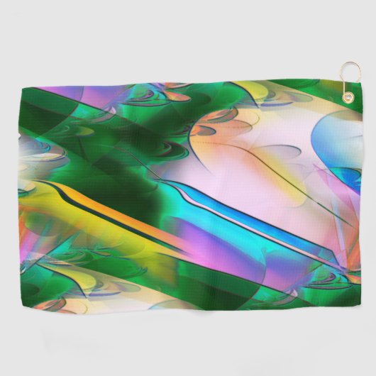 Abstracte kleurrijke bladeren met psychedelische s golfhanddoek (Horizontaal)