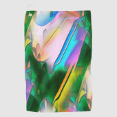 Abstracte kleurrijke bladeren met psychedelische s golfhanddoek (Voorkant)