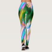 Abstracte kleurrijke bladeren met psychedelische s leggings (Achterkant)