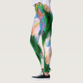 Abstracte kleurrijke bladeren met psychedelische s leggings (Links)