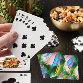 Abstracte kleurrijke bladeren met psychedelische s pokerkaarten