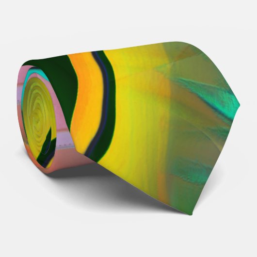 Abstracte kleurrijke bladeren met psychedelische s stropdas (Opgerold)