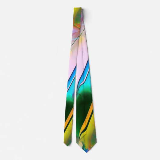 Abstracte kleurrijke bladeren met psychedelische s stropdas (Achterkant)