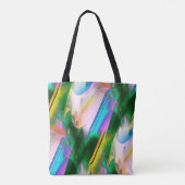 Abstracte kleurrijke bladeren met psychedelische s tote bag (Achterkant)