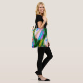 Abstracte kleurrijke bladeren met psychedelische s tote bag (Op model)