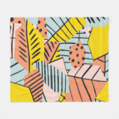 Abstracte kleurrijke bladeren, natuur. fleece deken (Voorkant (Horizontaal))