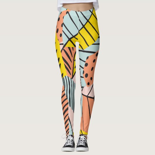 Abstracte kleurrijke bladeren, natuur. leggings (Voorkant)