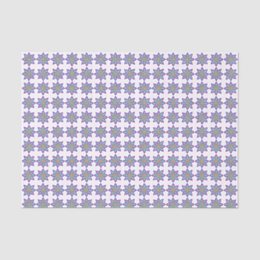 Abstracte kleurrijke bloem Eid Tissuepapier (Voorkant)