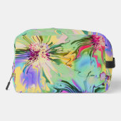 Abstracte kleurrijke bloemen cosmetische tas (Achterkant)