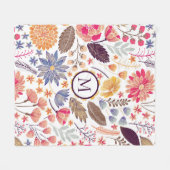 Abstracte kleurrijke bloemen fleece deken (Voorkant (Horizontaal))