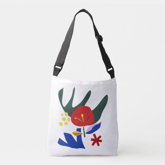 Abstracte kleurrijke bloemenkunst crossbody tas (Voorkant)