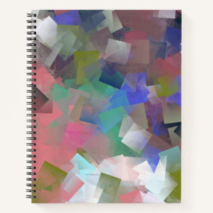 Abstracte kleurrijke blokjes notitieboek