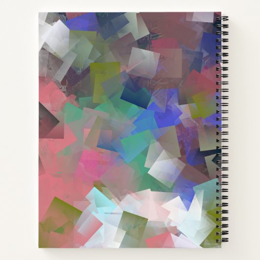 Abstracte kleurrijke blokjes notitieboek (Achterkant)