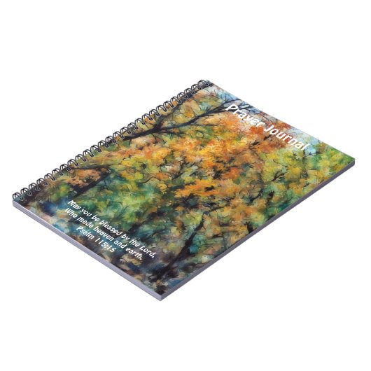 Abstracte kleurrijke bomen Bijbelvers Gebedsdagboe Notitieboek (Linkerzijde)