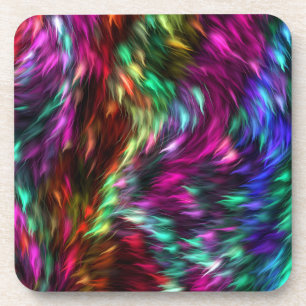Abstracte kleurrijke bont prismatische achtergrond bier onderzetter