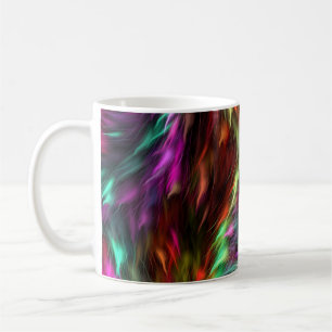 Abstracte kleurrijke bont prismatische achtergrond koffiemok