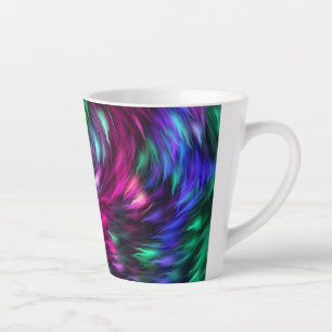 Abstracte kleurrijke bont prismatische achtergrond latte mok