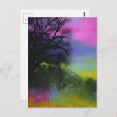 Abstracte kleurrijke boom briefkaart (Voorkant / Achterkant)