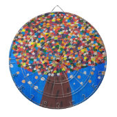 Abstracte kleurrijke boom dartbord (Voorkant)
