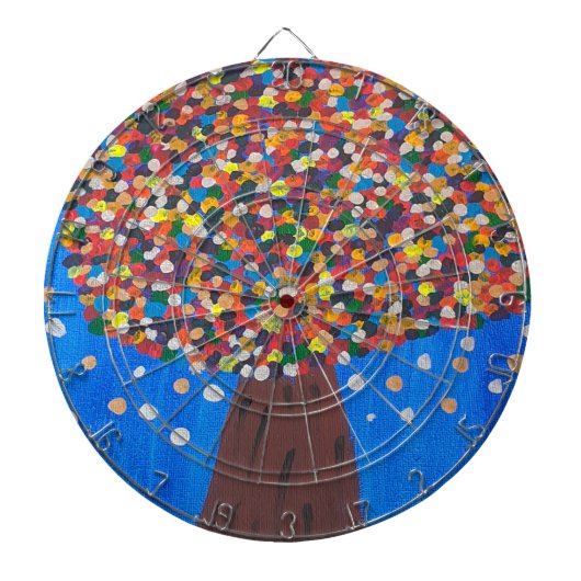 Abstracte kleurrijke boom dartbord (Voorkant)
