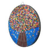 Abstracte kleurrijke boom dartbord (Voorkant Rechts)