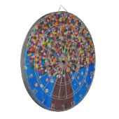 Abstracte kleurrijke boom dartbord (Voorkant Links)