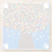 Abstracte kleurrijke boom glazen onderzetter (Achterkant)