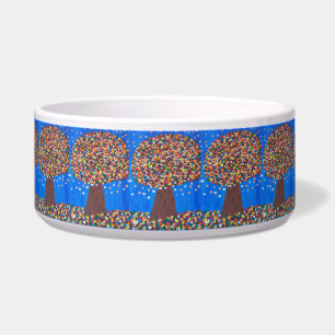 Abstracte Kleurrijke Boom Keramische Pet Bowl Voerbakje
