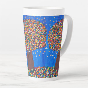 Abstracte kleurrijke boom latte mok