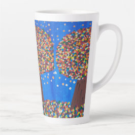 Abstracte kleurrijke boom latte mok