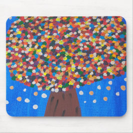 Abstracte kleurrijke boom muismat