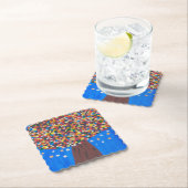 Abstracte kleurrijke boom papier Onderzetter (Insitu)