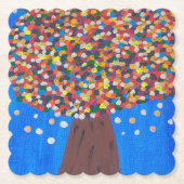 Abstracte kleurrijke boom papier Onderzetter (Voorkant)