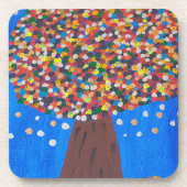 Abstracte kleurrijke boom plastisch Onderzetter (Voorkant)