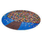 Abstracte kleurrijke boom snijplank (Hoek)